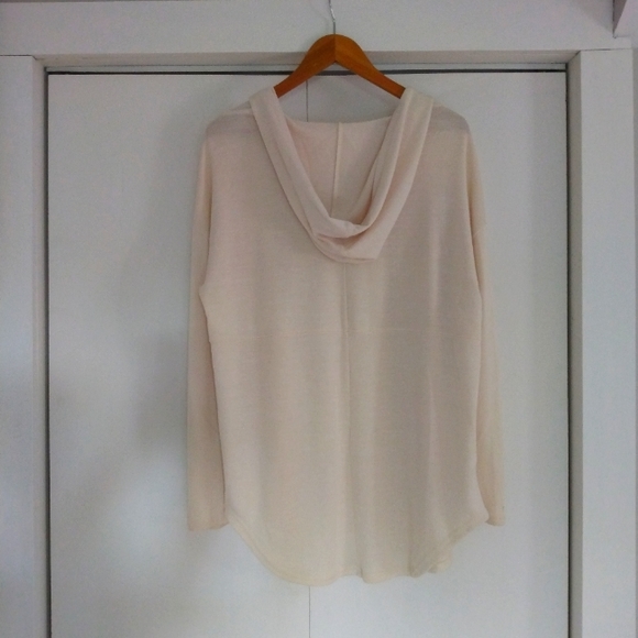 Cream Cardigan Long Sleeve Open Front - Picture 4 of 9